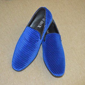 MEN'S BRIX velvet slip on loafers royal blue shoes